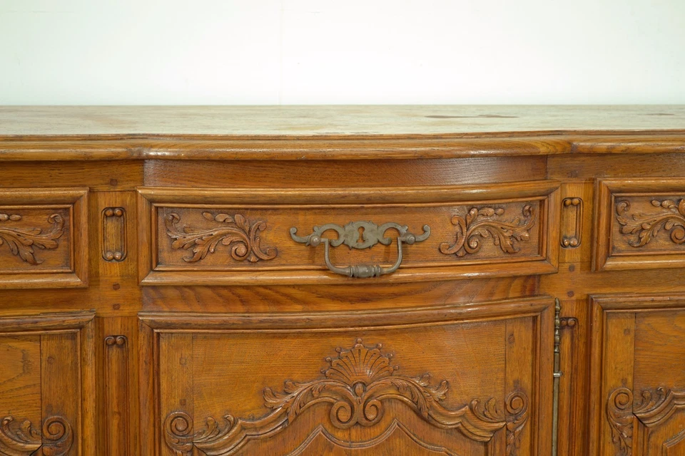 大号橡木法国乡村餐具柜带孟买侧柜 — 第 3/4 张图片