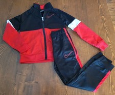 Boys Size 6 Nike Tracksuit 2-Piece Set Pants Zip Up Jacket Red Black White