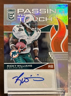 Ricky Williams 2017 Panini Elite AUTO /99 Passing The Torch Miami Dolphins