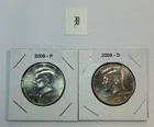 2008 P & D UNC Clad Kennedy Half Dollar Set in CB Flips -Free Shipping - D