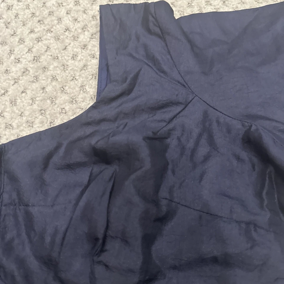 Blusa de seda azul marino para sari talla L, con forro de algodón  Foto 3 de 4