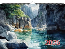 2026 Wall Calendar ~ Canyon Reflections: Serene Mountain Gorges with Crystal
