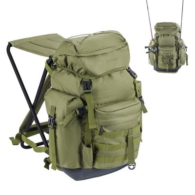 Fishing Backpack with Foldable Chair, 35L Tackle Box Backpack with Rod  Holder... | eBay