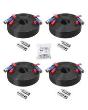 ZOSI 4 Pack 100ft(30M) All-in-One Video Power Cables,BNC Extension Security C...
