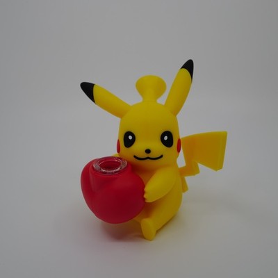 NEW Pikachu Pokemon Silicone Smoking Hooka hookah bong pipe Glass Bowl gift bag