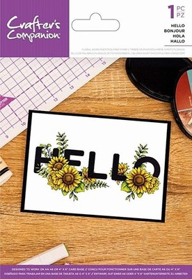Open Pkg Crafter's Companion Floral Word Stamp ''Hello''