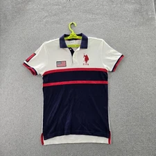 U.S. Polo Assn. Men Polo S Navy Pony Embroidery Colorblock Flag USPA