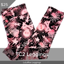 LuLaRoe BRAND NEW Leggings TC2 Tall Curvy 2 Buttery Soft Legging Skulls Black