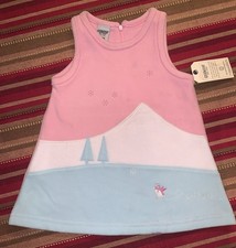 Vintage OshKosh B gosh Baby Girl Skating Penguin Jumper Cozy Fleece 18 Month NWT