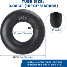 3.00-4 3.00 X 4 10" x 3" Inner Tube Gas  Electric Scooter, Pocket Bike Tire
