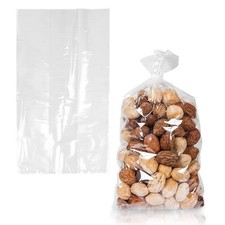 Clear Gusseted Poly Bags Flat Bottom 2 Mil Plastic 1000 Count 4 x 2 x 10 in