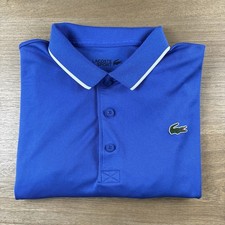 Lacoste Sport Miami Open Mens Polo Shirt size FR6 US XL Alligator Blue White
