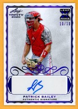 PATRICK BAILEY 2020 Leaf Trinity Purple Autograph Rookie Card AUTO SER # 10/10. rookie card picture