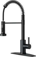 FORIOUS Black Kitchen Sink Faucet, Pull Down Sprayer, Classic High Arc