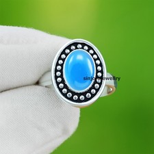Blue Chalcedony Gemstone 925 sterling silver handmade Gift Ring US size 5 to 13