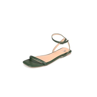 Journee Collection Womens 7 M Olive Green Veena Strappy Flat Sandals NEW MS4