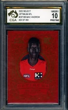 2022 Select AFL Optimum ROOKIE CARD Mac Andrew Graded CGA 10 Suns