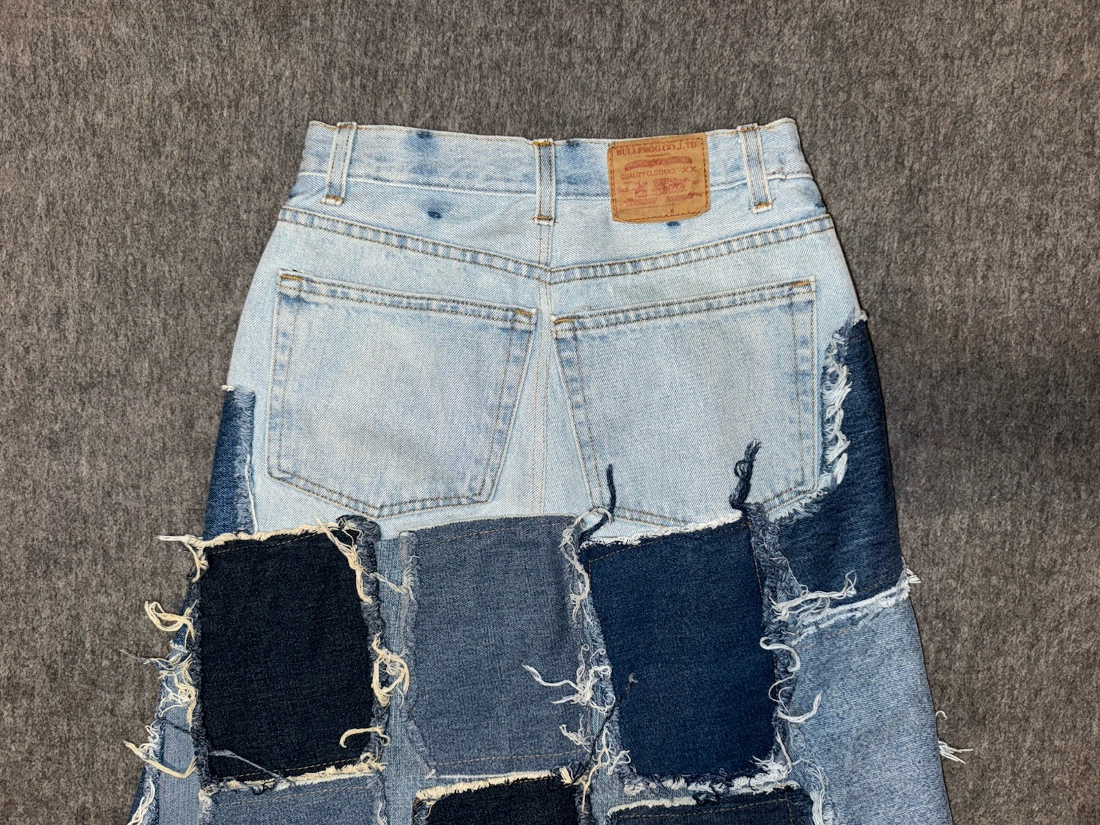 Unbranded Upcycled Patchwork Denim Maxi Skirt Blu… - image 6