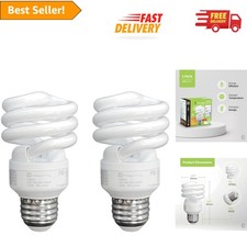 Compact 13W T2 Spiral CFL Bulbs - Instant On, 60W Equivalent, Listed, 2 Pack