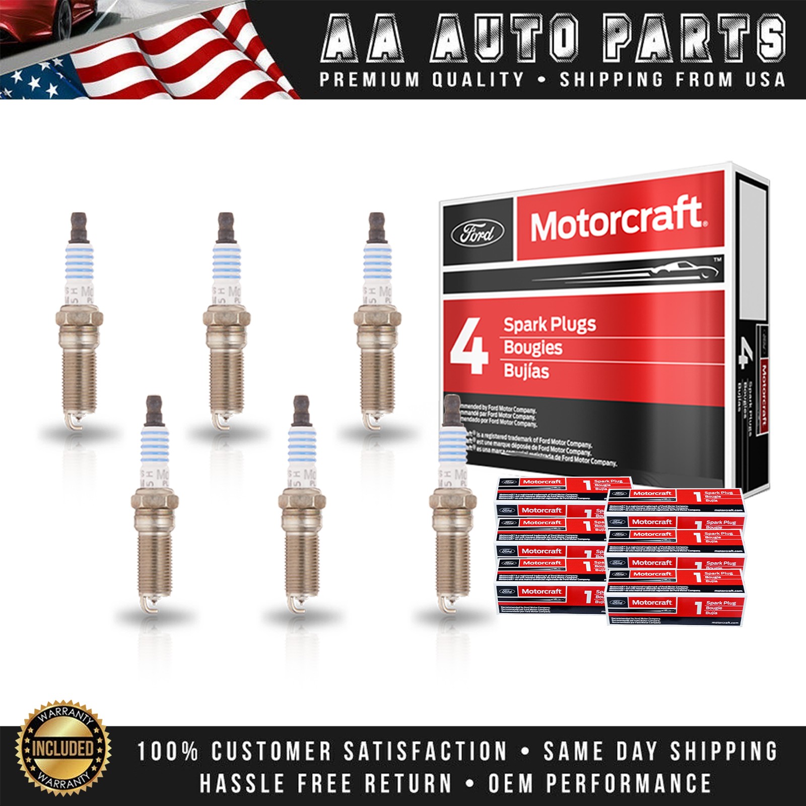 6 Motorcraft Platinum Spark Plug for 2007-2010 Lincoln MKX 3.5L SP411 AYFS22FM
