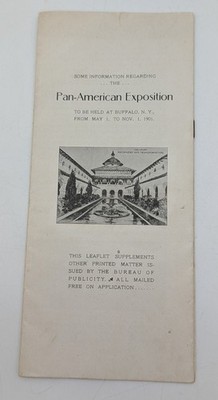 RARE Pan American Exposition Buffalo NY Information Leaflet Bureau of Publicity