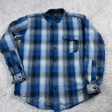 Filson Shirt Mens Medium Blue Gray Rustic Oxford Button Up Outdoors Lightweight