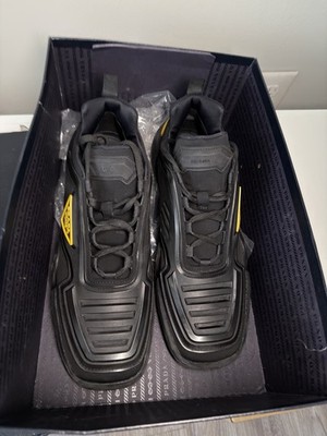 Prada Techno Stretch sneakers in black and yellow