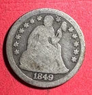 1849 US Seated LIBERTY SILVER Dime! "Philadelphia" Mint! Good! Lower Mint 839K!
