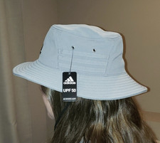 adidas AEROREADY UPF 50 Gray Bucket Hat w/ Ch...