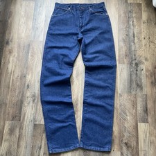 Wrangler 85498PS Vtg Jeans 33x36 Hook Eye Made In USA Cowboy Straight Leg Dark