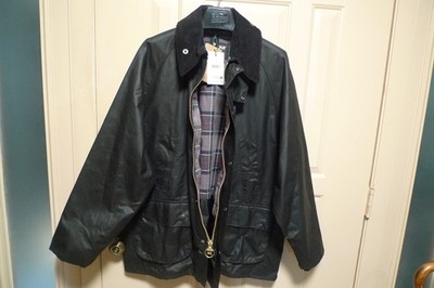 BARBOUR - BEDALE  WAX COTTON JACKET -MADE IN ENGLAND - BLACK -NEW WITH TAGS- 44