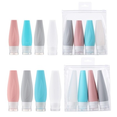 Portable Silicone Refillable Bottles Squeezable Travel Bottles Containers