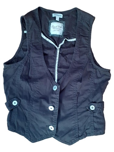 Street One Gilet Donna Marrone Casual Cotone con Bottoni (IT 42, EU 38)