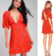 free people red floral dress