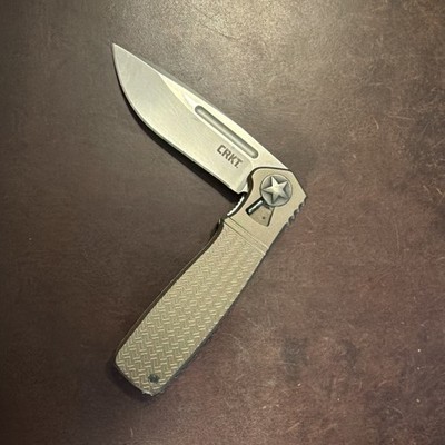 CRKT Homefront Ken Onion Pocketknife Drop Point Plain SS Blade Silver