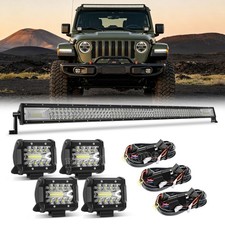 For Jeep Wrangler Jk 52 Inch Led Light Bar Combo And 4x 4 Pods Wiring Kit For Jeep Wrangler Jk 52 Inch Led Light Bar Combo And 4x 4 Pods Wiring Kit