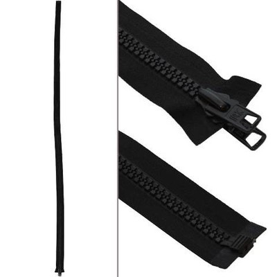 Paskal Boat Double Slide Zipper ZBLX-74MD | #10 Black 74 Inch Nylon