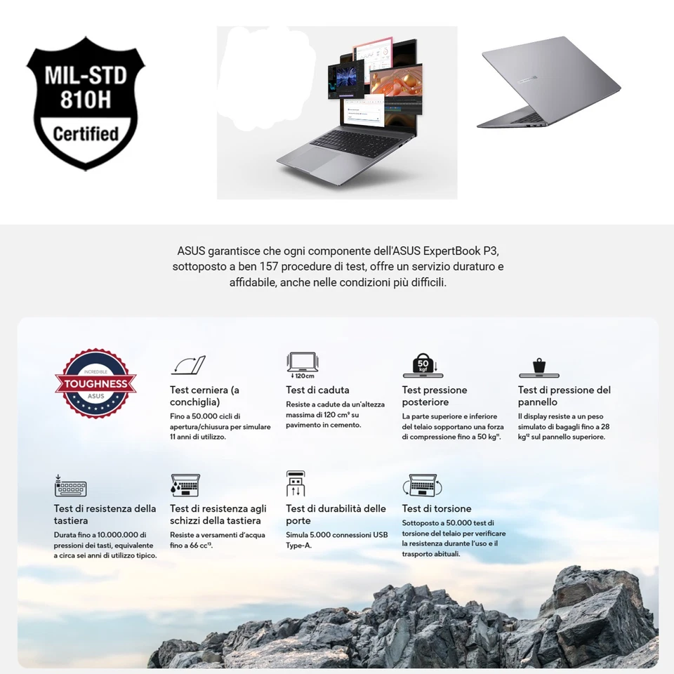 ASUS Expertbook P3 i5-13420H 16" FHD+ DDR5 16Gb, 512, Tastiera retroilluminata - Immagine 4 di 4