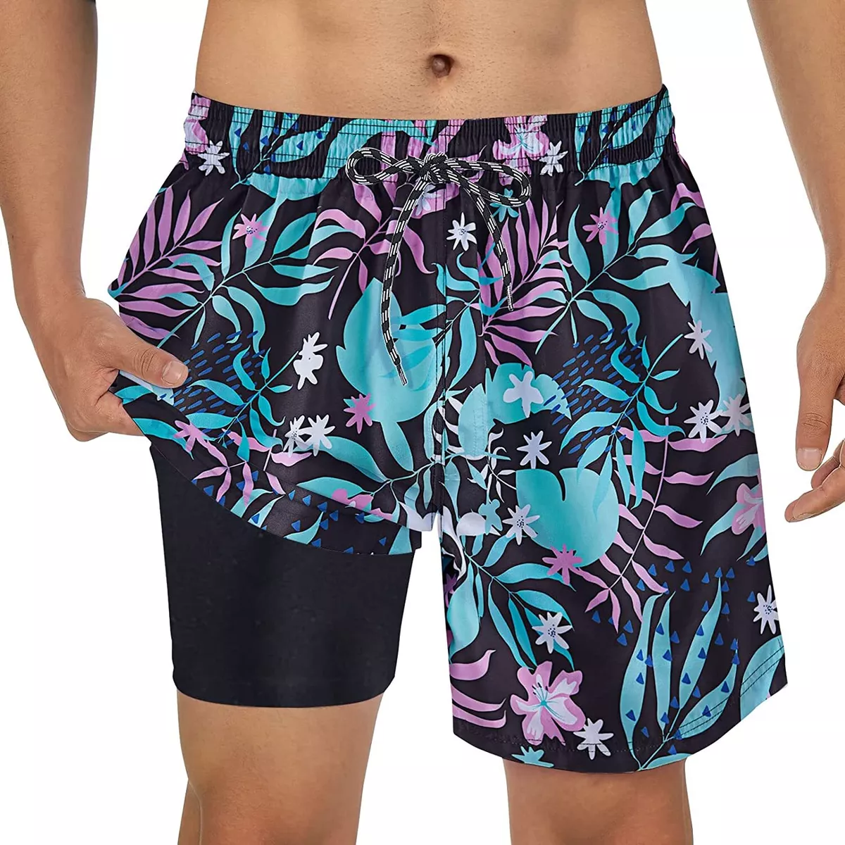 Swim trunks hotsell with compression shorts