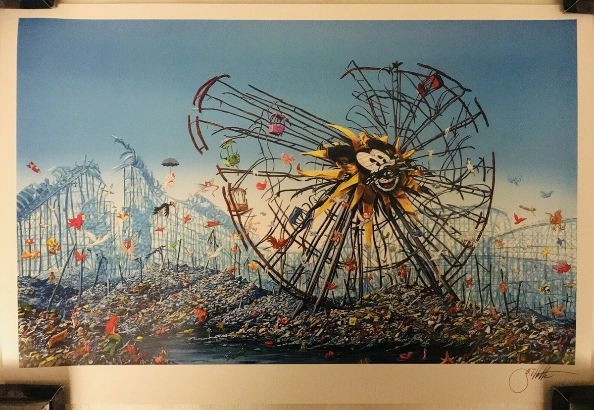 Jeff Gillette Split Mickey Mouse Ferris Wheel Art Print Signed Dismaland Disney*