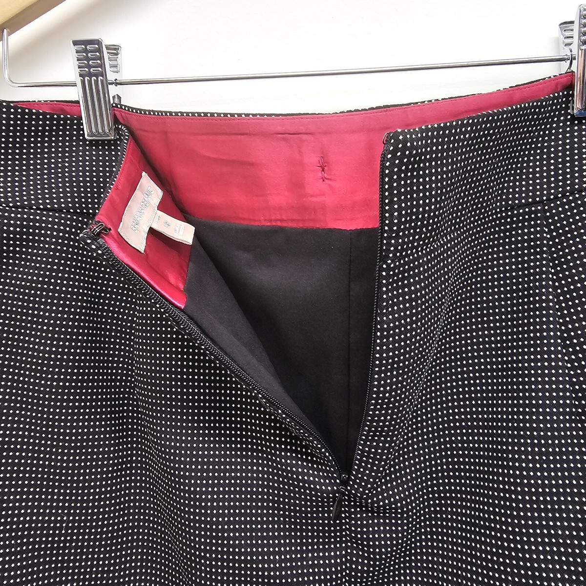 Jupe Crayon Banana Republic Neuve Avec étiquettes - Taille 10, Pois Noir Et Blanc, Noeud, Doublée
