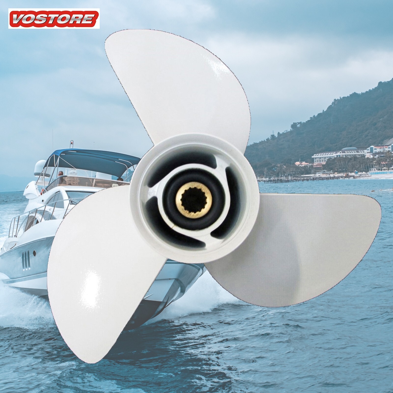 3 Blade Standard Rotation Prop 13.5 X 15 3 Blade Aluminum Propeller For Yamaha 50 130HP Outboards (6E5 45947 00 EL) 13.5x15 Aluminum Prop