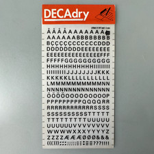 DECAdry Nr. 23 Rub-on schwarze Buchstaben Satzzeichen Transfer 20pt - 0,197 Zoll - 5 mm