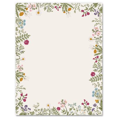 60Pcs Flower Stationary Paper 8.5x11 Stationary Writing Paper Fancy