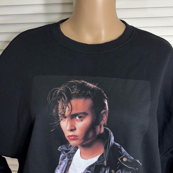 H M Divided Cry Baby Johnny Depp Movie Graphic Sweatshirt Medium