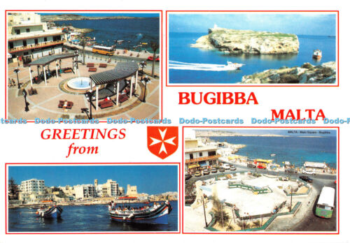 D113455 Grüße von Bugibba Malta. Poulton Druckerei. Alfred Galea Zammit. M - Bild 1 von 4