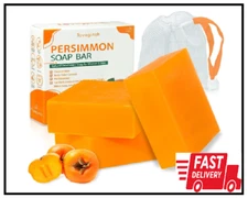 3Pack Natural Persimmon Soap Bar for Body Odor Control, Organic Deodorant Body P