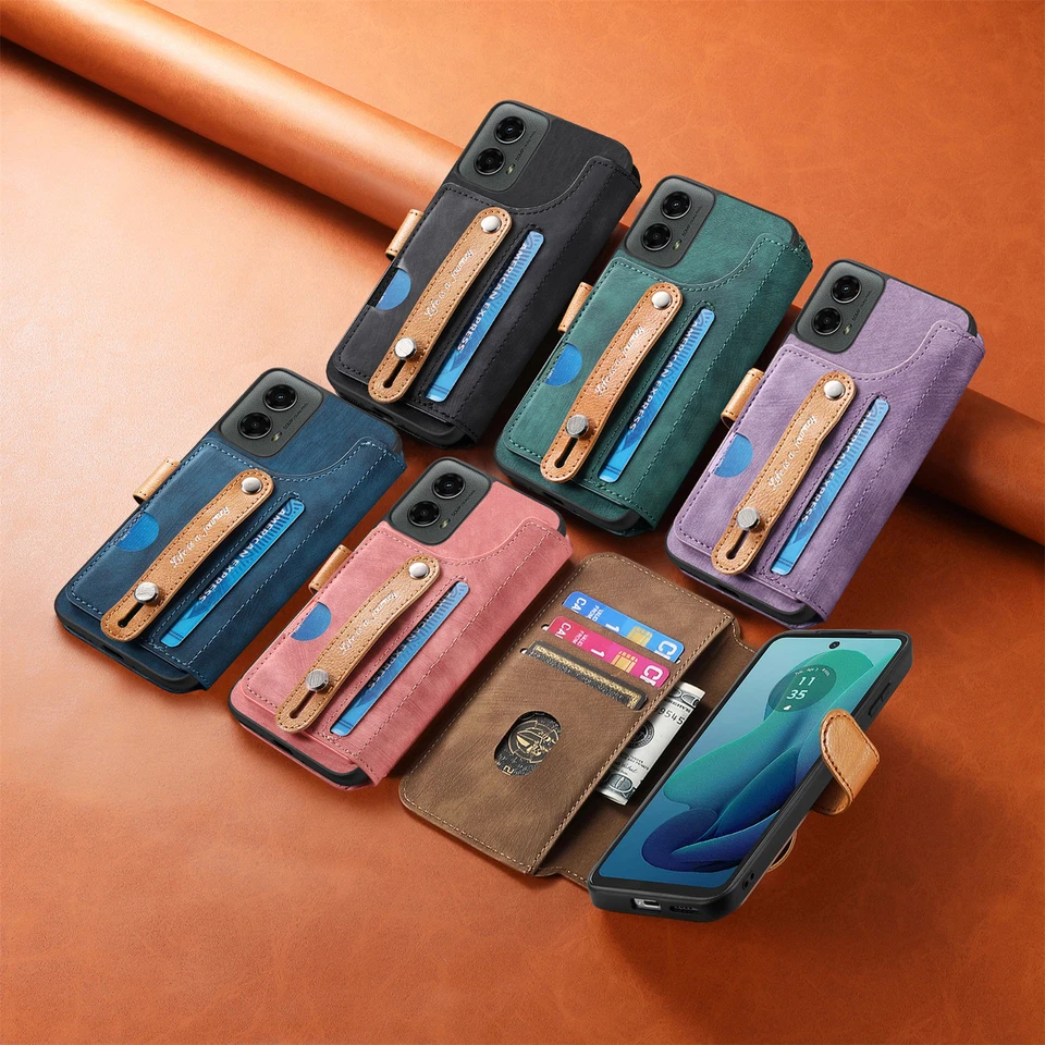 For Motorola Moto G Stylus 5G/Power/Play/G 5G 2024 Magnetic Leather Wallet Case - Image 2 of 4