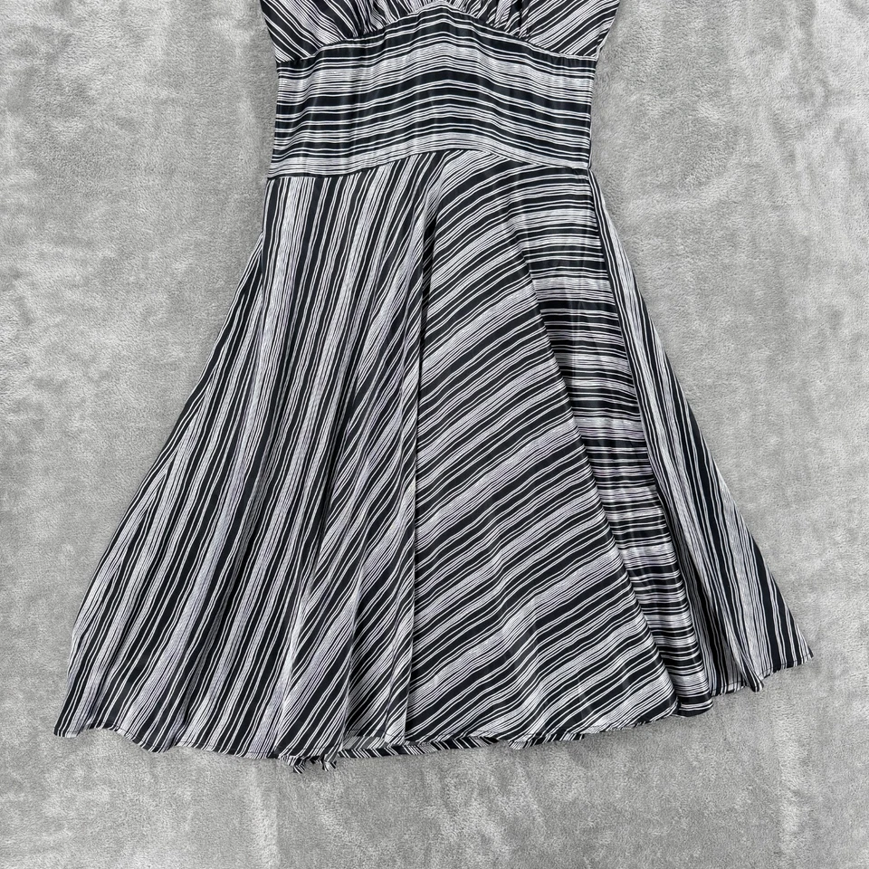 Vestido Vintage Alyn Paige Mujer 6 Halter Satinado Rayas Retro Años 90 Y2K Retro Negro Foto 4 de 4