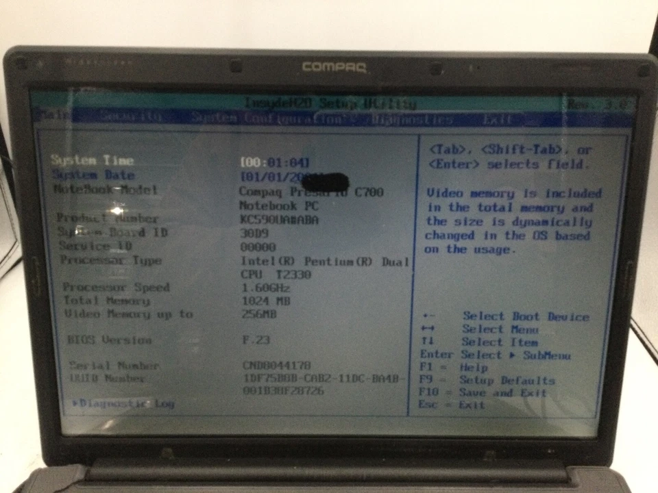 HP COMPAQ PRESARIO C700 - BOOTS TO BIOS - INTEL PENTIUM DUAL - 1GB RAM - READ-BB - Image 2 of 4